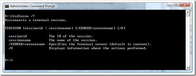 TSDISCON Command Help