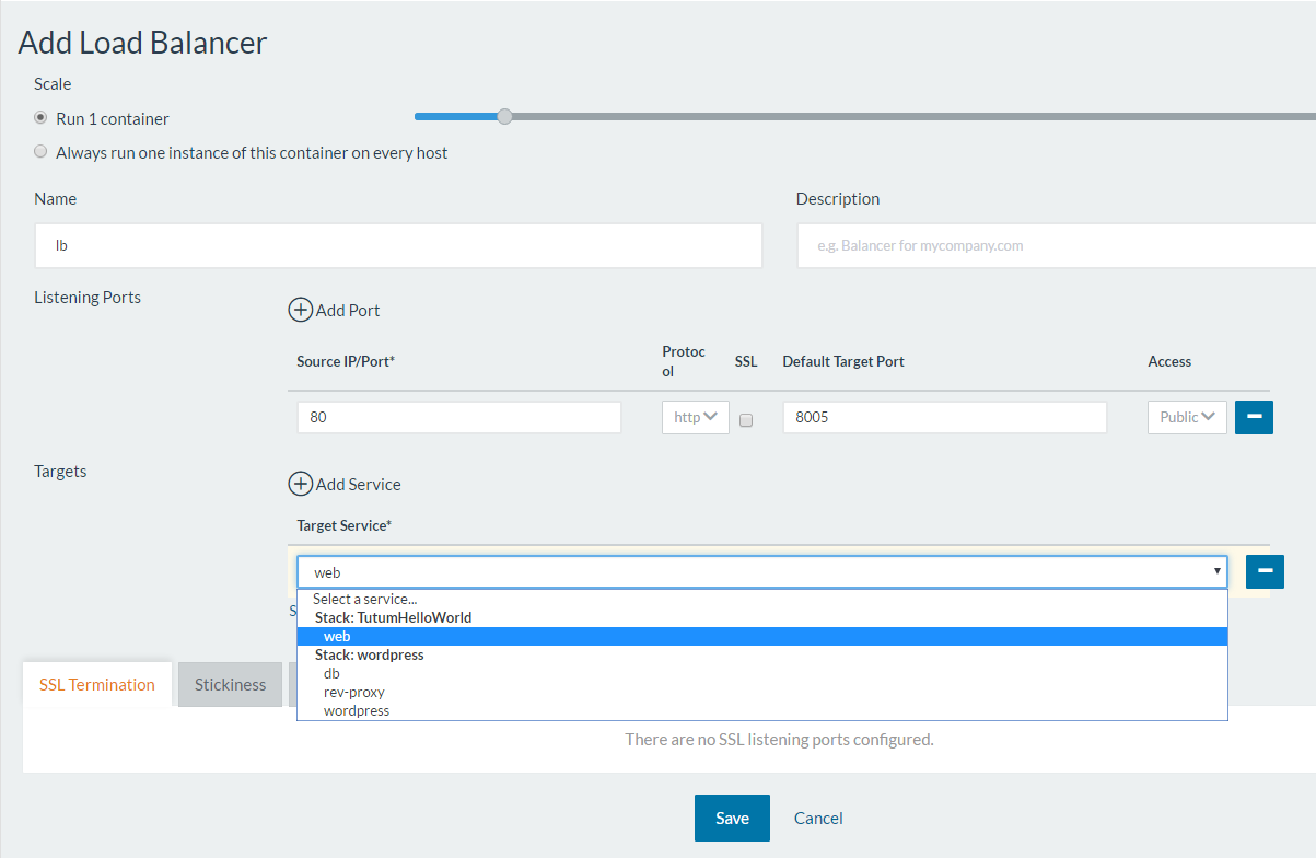 Load Balancer Config